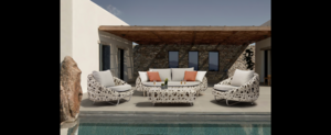 Casa Padrino Luxus Garten Lounge Set Grau 4-teilig 220 x 105 x H. 78 cm - Wetterfest und hochwertig verarbeitet - Moderne Garten M�bel - Luxus Qualit�t