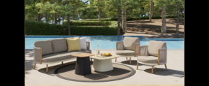 Casa Padrino Luxus Garten Lounge Set Olivgrau / Grau 4-teilig 224 x 85 x H. 89 cm - Wetterfest und hochwertig verarbeitet - Moderne Garten M�bel - Luxus Qualit�t