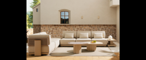 Casa Padrino Luxus Garten Lounge Set Sandfarben / Schwarz 8-teilig 100 x 90 x H. 84.5 cm - Wetterfest und hochwertig verarbeitet - Moderne Garten M�bel - Luxus Qualit�t