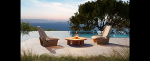 Casa Padrino Luxus Garten Stuhl Set Sandfarben 3-teilig 90 x 95 x H. 90 cm - Wetterfest und hochwertig verarbeitet - Moderne Garten M�bel - Luxus Qualit�t