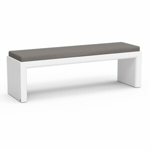 Casa Padrino Luxus Gartenbank Dunkelgrau / Matt Wei� 100 cm - Outdoor Garten Sitzbank