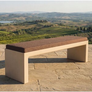 Casa Padrino Luxus Gartenbank Braun / Matt Beige 180 cm - Outdoor Garten Sitzbank