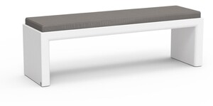 Casa Padrino Luxus Gartenbank Dunkelgrau / Matt Wei� 180 cm - Outdoor Garten Sitzbank