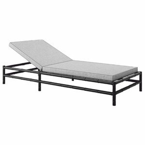 Casa Padrino Luxus Gartenliege Schwarz / Grau 210 cm - Hotel & Garten M�bel