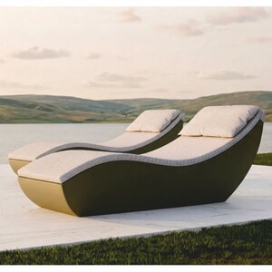Casa Padrino Luxus Gartenliege Matt Gr�n / Grau 180 cm - Hotel & Garten M�bel