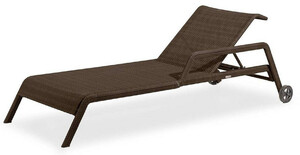 Casa Padrino Luxus Gartenliege Braun 224 x 75 x H. 51 cm - Handgewebte Wetterbest�ndige Liege - Moderne Poolliege - Garten M�bel - Hotel M�bel