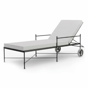 Casa Padrino Luxus Gartenliege Schwarz / Grau 190 cm - Hotel & Garten M�bel