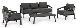 Casa Padrino Luxus Gartenmbel Set Anthrazit - 1 Gartensofa & 2 Gartensessel & 1 Gartentisch - Moderne Luxus Garten & Terrassen Mbel - Luxus Kollektion