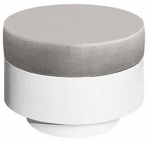 Casa Padrino Luxus Gartenhocker Grau / Matt Wei�  60 x H. 45 cm - Wetterbest�ndiger Garten Terrassen Sitzhocker - Hotel M�bel - Luxus Qualit�t