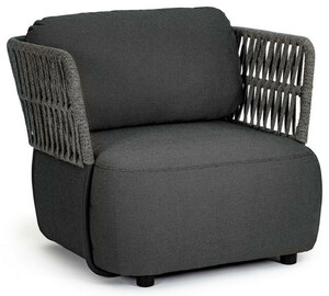 Casa Padrino Luxus Gartensessel Anthrazit / Grau / Schwarz 92 x 86 x H. 79 cm - Wetterbest�ndiger Garten Sessel - Terrassen Sessel - Garten M�bel - Terrassen M�bel - Outdoor M�bel