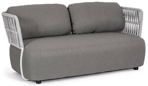 Casa Padrino Luxus Gartensofa Grau / Hellgrau / Schwarz 167 x 86 x H. 79 cm - Wetterbest�ndiges Garten Sofa - Terrassen Sofa - Garten M�bel - Terrassen M�bel - Outdoor M�bel