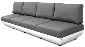 Casa Padrino Luxus Gartensofa Matt Wei� / Dunkelgrau 330 x 95 x H. 90 cm - Wetterbest�ndiges Garten Terrassen Sofa mit verstellbaren R�ckenlehnen - Hotel M�bel - Luxus Qualit�t