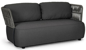 Casa Padrino Luxus Gartensofa Anthrazit / Grau / Schwarz 167 x 86 x H. 79 cm - Wetterbest�ndiges Garten Sofa - Terrassen Sofa - Garten M�bel - Terrassen M�bel - Outdoor M�bel