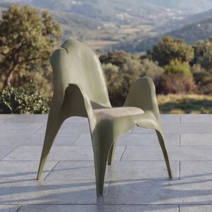 Casa Padrino Luxus Gartenstuhl mit Armlehnen Matt Gr�n / Grau - Garten & Terrassen M�bel