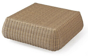 Casa Padrino Luxus Gartentisch Naturfarben 82 x 82 x H. 30 cm - Handgewebter Wetterbest�ndiger Couchtisch - Garten Terrassen Tisch M�bel - Luxus Kollektion