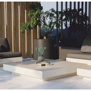Casa Padrino Luxus Garten Couchtisch Matt Wei� 150 cm - Hotel & Garten M�bel