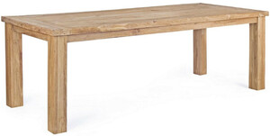 Casa Padrino Luxus Gartentisch Naturfarben 240 x 100 x H. 77 cm - Rechteckiger Garten Esstisch aus recyceltem Teakholz - Teakholz Garten M�bel - Luxus Garten M�bel