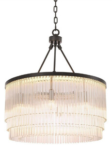 Casa Padrino Luxus Kronleuchter Bronzefarben  60 x H. 68 cm - Edler Wohnzimmer Kronleuchter - Luxus Qualit�t