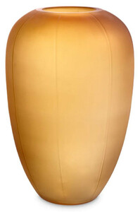 Casa Padrino Luxus Glas Vase Bernstein  29 x H. 45,5 cm - Mundgeblasene Blumenvase - Runde Deko Blumenvase - Deko Accessoires - Deko Glas Vasen - Luxus Accessoires