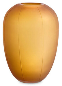 Casa Padrino Luxus Glas Vase Bernstein  24 x H. 35 cm - Mundgeblasene Blumenvase - Runde Deko Blumenvase - Deko Accessoires - Deko Glas Vasen - Luxus Accessoires