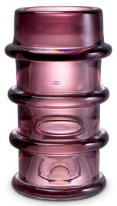 Casa Padrino Luxus Glas Vase Pink  16 x H. 29,5 cm - Mundgeblasene Blumenvase - Runde Deko Blumenvase - Deko Accessoires - Deko Glas Vasen - Luxus Accessoires