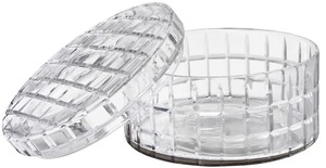 Casa Padrino Luxus Glasschale mit Deckel  25,5 x H. 14,5 cm - Runde Deko Schale aus mundgeblasenem Glas