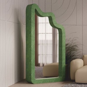 Casa Padrino Luxus Gussbeton Standspiegel Gr�n 101 x H. 200 cm - Hotel & Garten M�bel