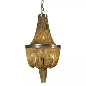 Casa Padrino Luxus H�ngeleuchte Antik Messingfarben  40 x H. 104 cm - Kettenl�ster
