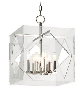 Casa Padrino Luxus H�ngeleuchte Silber 40,7 x 40,7 x H. 54,6 cm - Pendelleuchte in W�rfelform