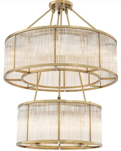 Casa Padrino Luxus Kronleuchter Antik Messingfarben  90 x H. 116 cm - Runder Hotel & Restaurant Kronleuchter - Luxus Qualit�t