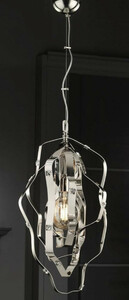 Casa Padrino Luxus Hngeleuchte Silber 34 x 34 x H. 68 cm - Hhenverstellbare Messing Hngelampe - Luxus Leuchten - Luxus Qualitt