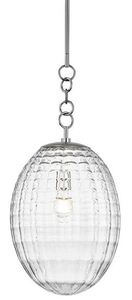 Casa Padrino Luxus Hngeleuchte Silber  30,5 x H. 68,6 cm - Pendelleuchte mit eifrmigen Glas Lampenschirm - Wohnzimmer Lampe