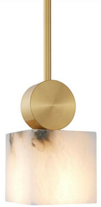 Casa Padrino Luxus H�ngeleuchte Alabaster / Messing 12 x 12 x H. 24 cm - Luxus Kollektion