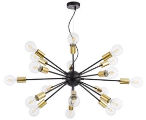 Casa Padrino Luxus H�ngeleuchte Schwarz / Messingfarben  98 x H. 74,2 cm - Hotel & Restaurant Lampe