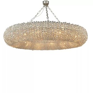 Casa Padrino Luxus H�ngeleuchte Silber  100 x H. 65 cm - Runde Kristallglas Pendelleuchte