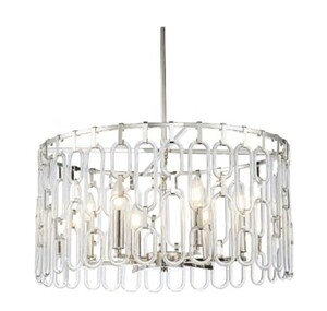 Casa Padrino Luxus H�ngeleuchte Silber  60 x H. 31 cm - Runde Pendelleuchte mit Glasgliedern