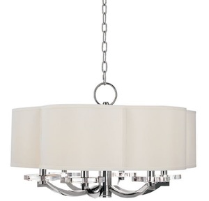 Casa Padrino Luxus Kronleuchter in Kleeblatt Form Silber / Cremefarben  66 x H. 39,4 cm - Luxus Qualit�t