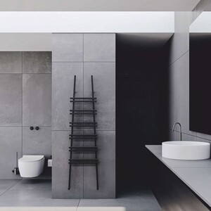 Casa Padrino Luxus Handtuchw�rmer Schwarz H. 200 cm - Hotel & Badezimmer Zubeh�r