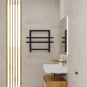 Casa Padrino Luxus Handtuchw�rmer Schwarz 60 x H. 45 cm - Badezimmer Zubeh�r