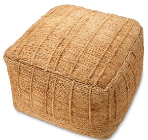 Casa Padrino Luxus Hocker aus Natur Jute 60 x 60 x H. 40 cm - Wohnzimmer Sitzhocker - Luxus M�bel
