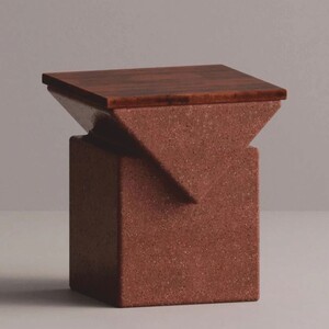 Casa Padrino Luxus Hocker Braun / Dunkelbraun H. 50 cm - Beton Garten M�bel