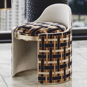 Casa Padrino Luxus Hocker Braun / Grau / Massing H. 60 cm - Luxus Hotel M�bel