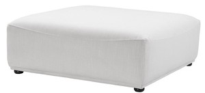 Casa Padrino Luxus Hocker Wei / Schwarz 109 x 109 x H. 42 cm - 4 eckiger Sitzhocker - Luxus Mbel