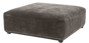 Casa Padrino Luxus Hocker Grau / Schwarz 109 x 109 x H. 42 cm - 4 eckiger Sitzhocker - Luxus M�bel