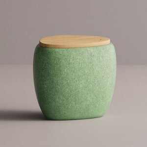 Casa Padrino Luxus Hocker Gr�n / Naturfarben 55 x 48 x H. 47 cm - Beton M�bel