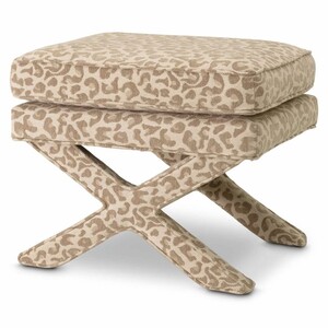 Casa Padrino Luxus Hocker mit Leoparden Design Beige - Luxus Wohnzimmer M�bel