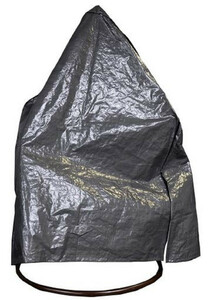 Casa Padrino Luxus Garten H�ngesessel Schutzbezug Grau 140 x 125 x H. 180 cm - Schaukel Sessel Schutzh�lle - H�ngesessel Outdoor H�lle - H�ngesessel Accessoires - Garten Accessoires