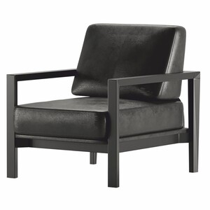 Casa Padrino Luxus Hotel & Wohnzimmer Kunstleder Sessel Schwarz - Luxus M�bel