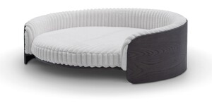Casa Padrino Luxus Hundebett Dunkelgrau / Grau  75 x H. 25 cm - Hundebett mit Stoffbezug - Moderne Wohnzimmer M�bel - Luxus Qualit�t