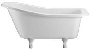 Casa Padrino Luxus Jugendstil Badewanne Wei� / Wei� 150 x 75 x H. 78 cm - Freistehende Retro Acryl Badewanne - Retro Badezimmer M�bel